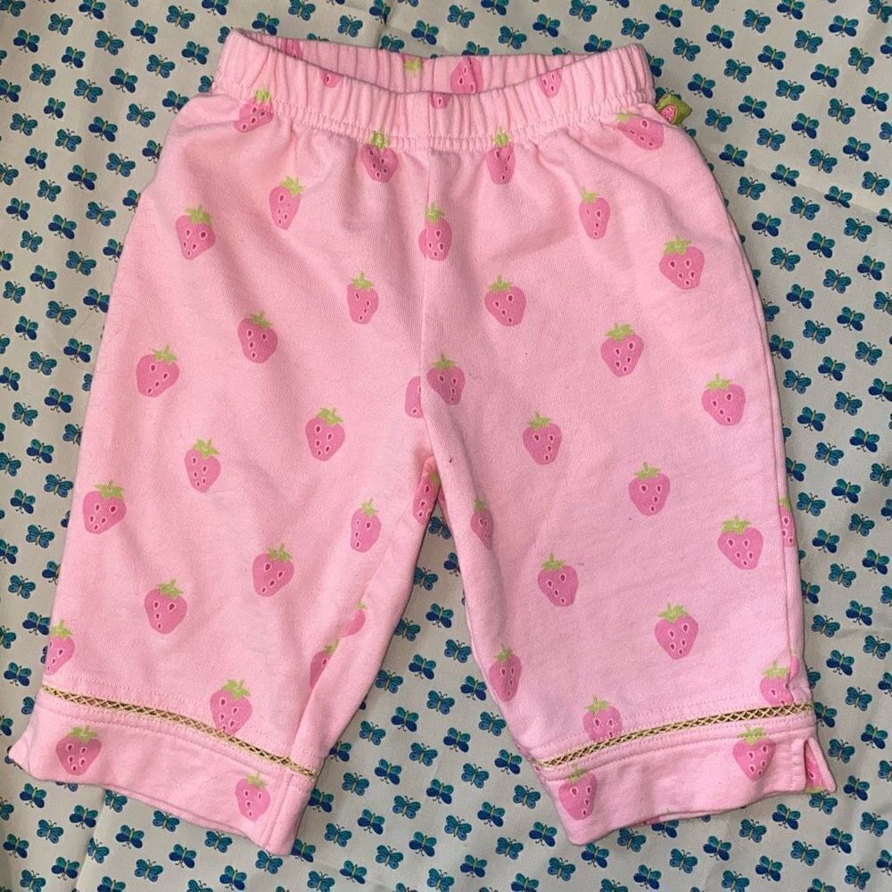 Y2K Gymboree Pink Strawberry Print Pants